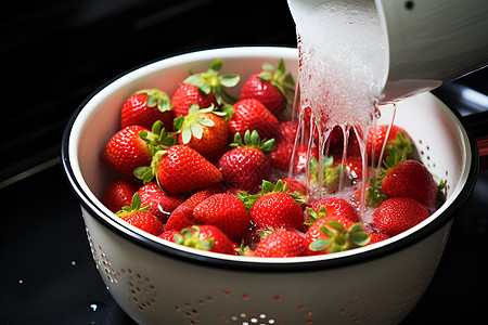 健康卫生饮食的草莓背景图片