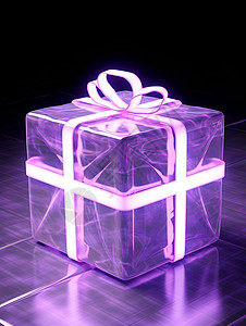 透明紫色礼盒图片