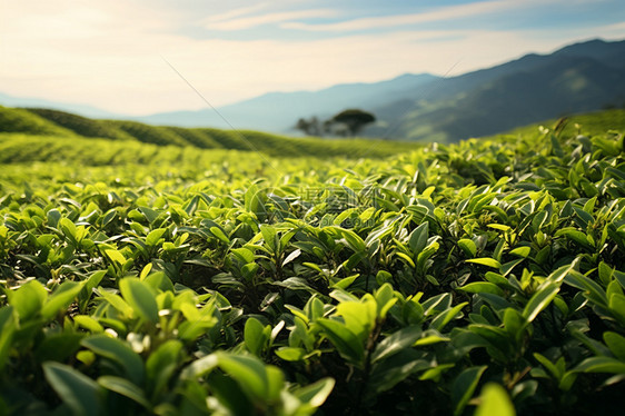 乡村农业种植的山谷茶园图片