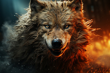 动物狼凶猛凝视的孤狼背景