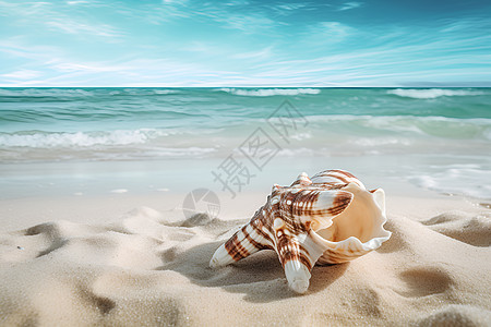 沙子上的海螺图片