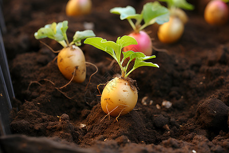 生长的土豆背景图片