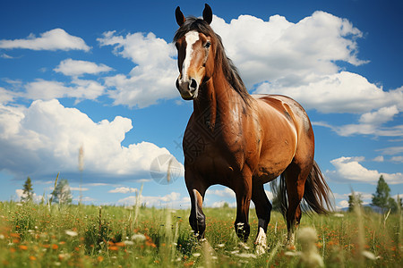 美丽草原上的马图片
