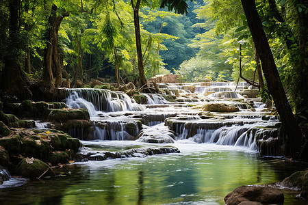 林中流水图片