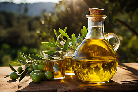 阳光下的橄榄油图片