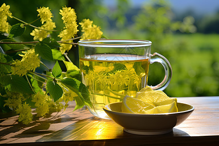 清透的花茶背景图片