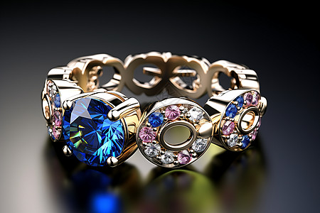 美丽的蓝宝石戒指图片