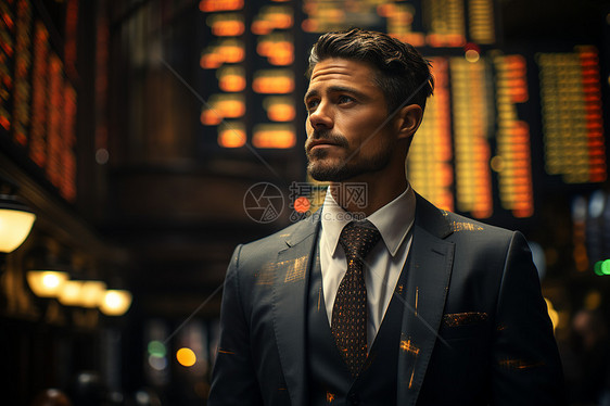 证券交易所里的男人图片