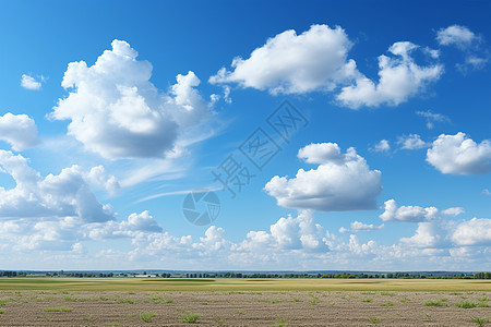 蓝天白云下的草原背景图片