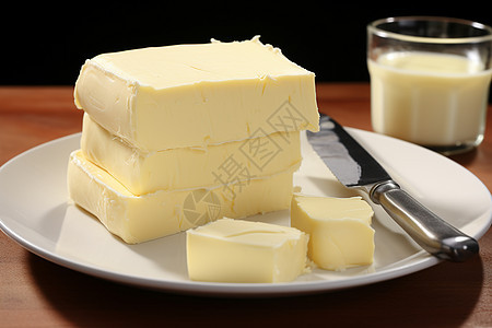 盘子里的黄油背景图片