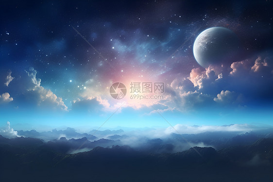 梦幻的星际夜空图片