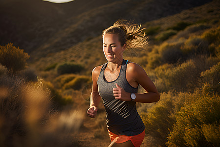 金发女跑者运动图片