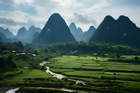 山中仙境背景