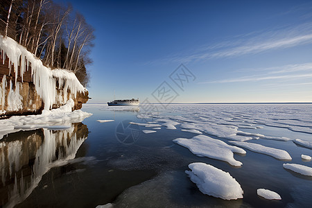 冰冻的湖泊图片