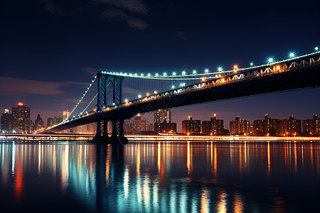城市夜晚的桥梁背景图片