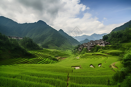 绿色乡村背景图片