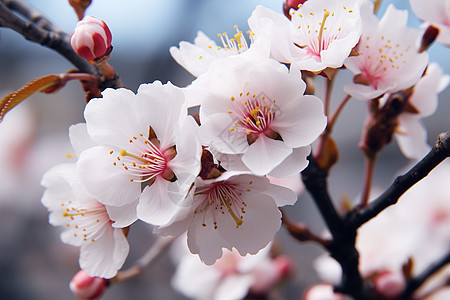 花园中绽放的樱花花朵图片