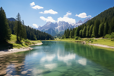 山水如画的山川湖泊景观图片