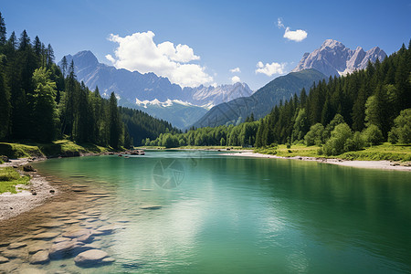 风景优美的山川湖泊景观图片