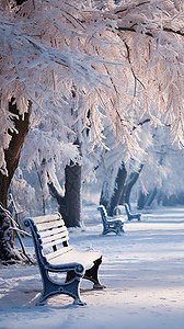 冬日雪景背景图片