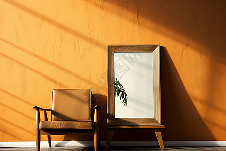 室内家居的木质置物架背景图片