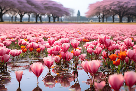 桃红花海图片