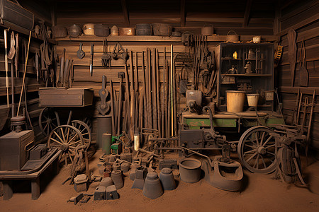 古旧的工具室背景图片