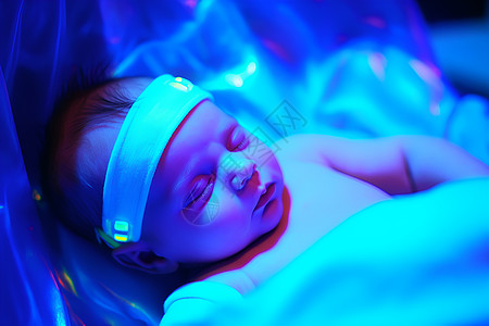 紫外线灯照射的婴儿图片