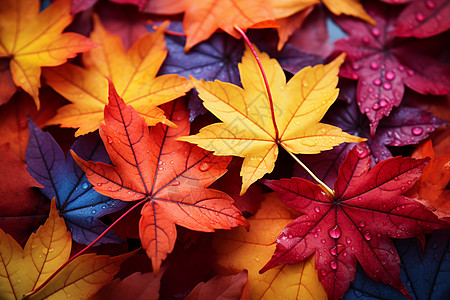 多彩秋天树叶多彩的秋叶背景