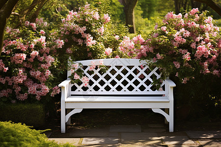 花树和长凳背景图片