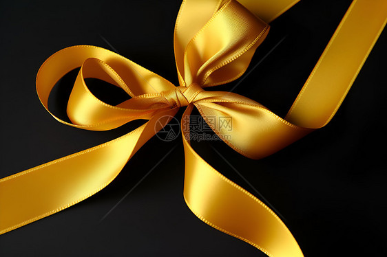 黄色丝带的浪漫祝福图片