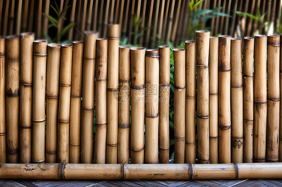 竹围栏建筑图片