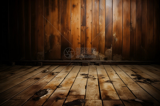 原木地板的房间图片