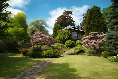 家中的花园背景图片