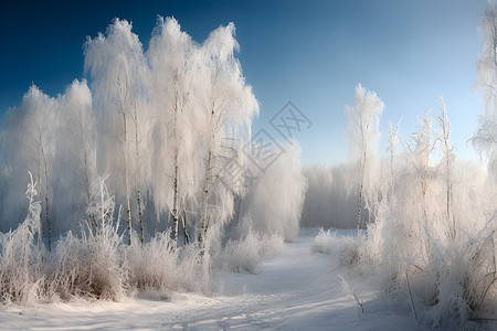 树林中的冰雪图片