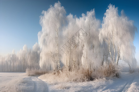 大树上的冰雪图片