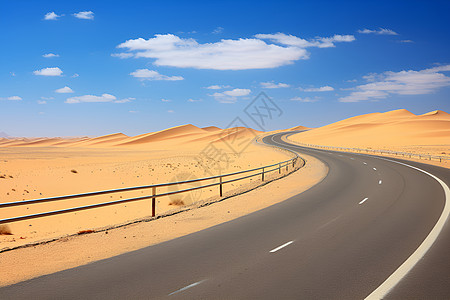 沙漠中的交通道路图片