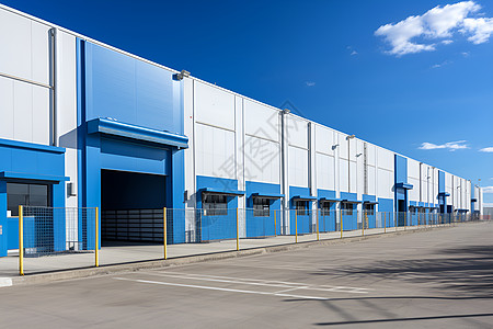 蓝天下的工厂建筑背景