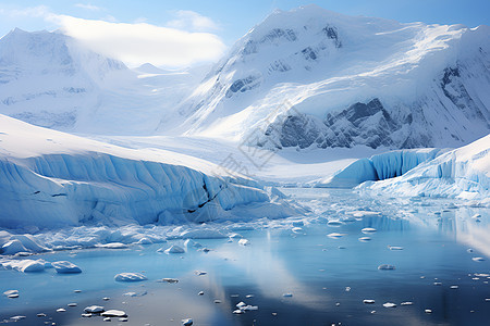 冬季壮观的冰川图片