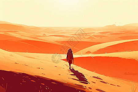 沙漠中的探险者图片