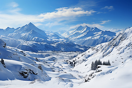 冰雪山脉背景图片