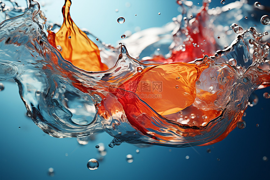 水中飞溅的水珠图片