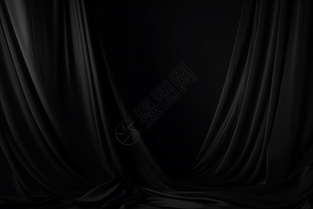 黑色的窗帘图片
