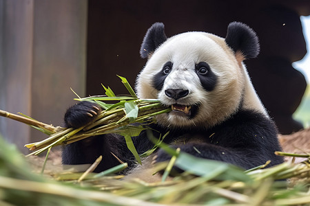 熊猫吃竹子图片