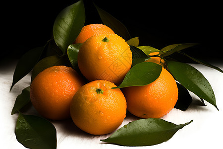 橘子和叶子图片