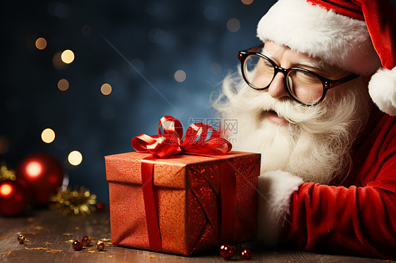 圣诞老人送礼物图片