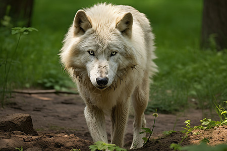 白狼穿过丛林图片