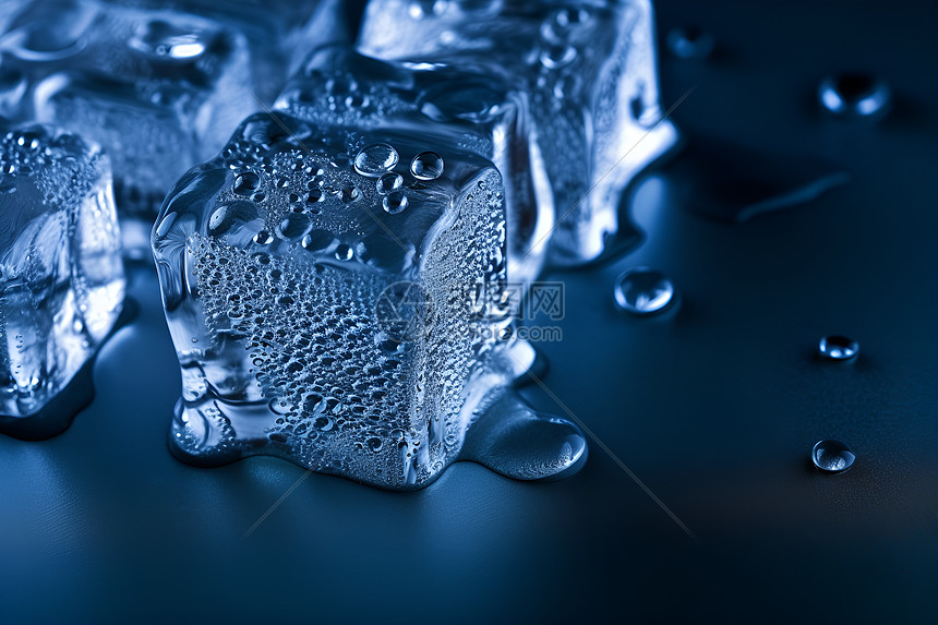 水滴在冰块上图片