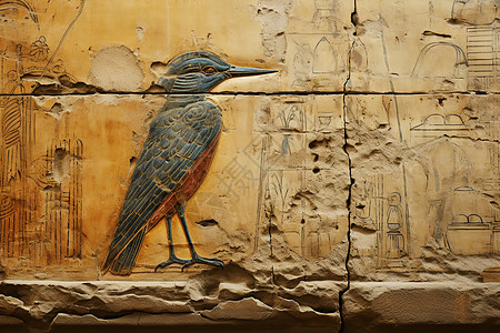 绘有鸟的墙壁艺术图片