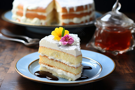 一块奶油蛋糕背景图片